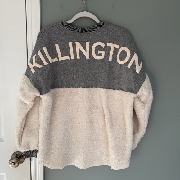 SPIRIT JERSEY Tops - Spirit Jersey Killington Vermont Sherpa Gray White Sweatshirt Apres Ski